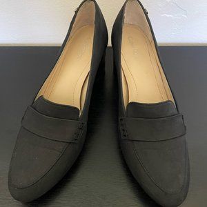 50% OFF SALE!!! CALVIN KLEIN - Onada Black Loafer Styled Heeled Pumps